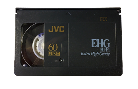 Vue de l'avant d'une cassette VHS-C