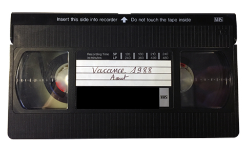 Vue d'au dessus d'une cassette VHS